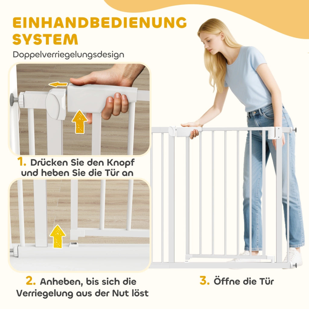 Cancello di Sicurezza per Bambini per Scale ¨C Minimal ¨C Bianco 76x88 cm