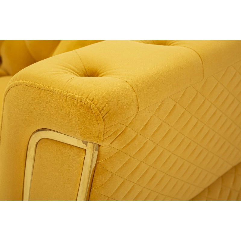 Divano Emy Senape Con Cuscini cm 162x83x76