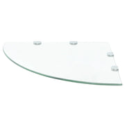 Scaffale Angolare con Supporto in Cristallo Vetro Chiaro 45x45 cm 243854