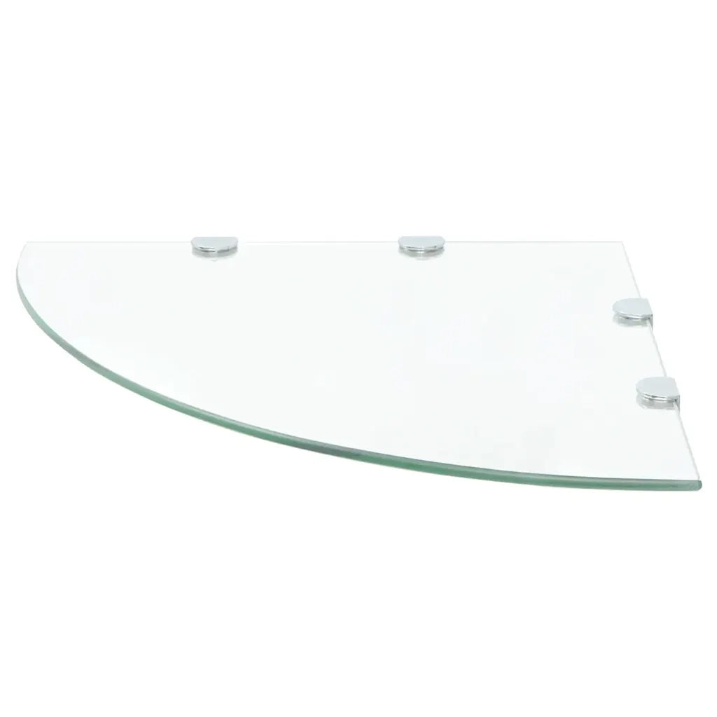 Scaffale Angolare con Supporto in Cristallo Vetro Chiaro 45x45 cm 243854