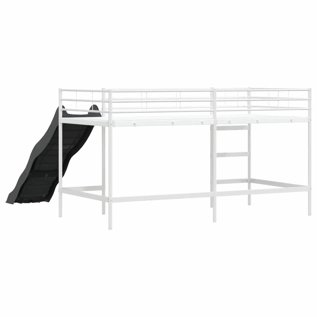Letto loft per bambini con scivolo Bianco e Antracite 42020781