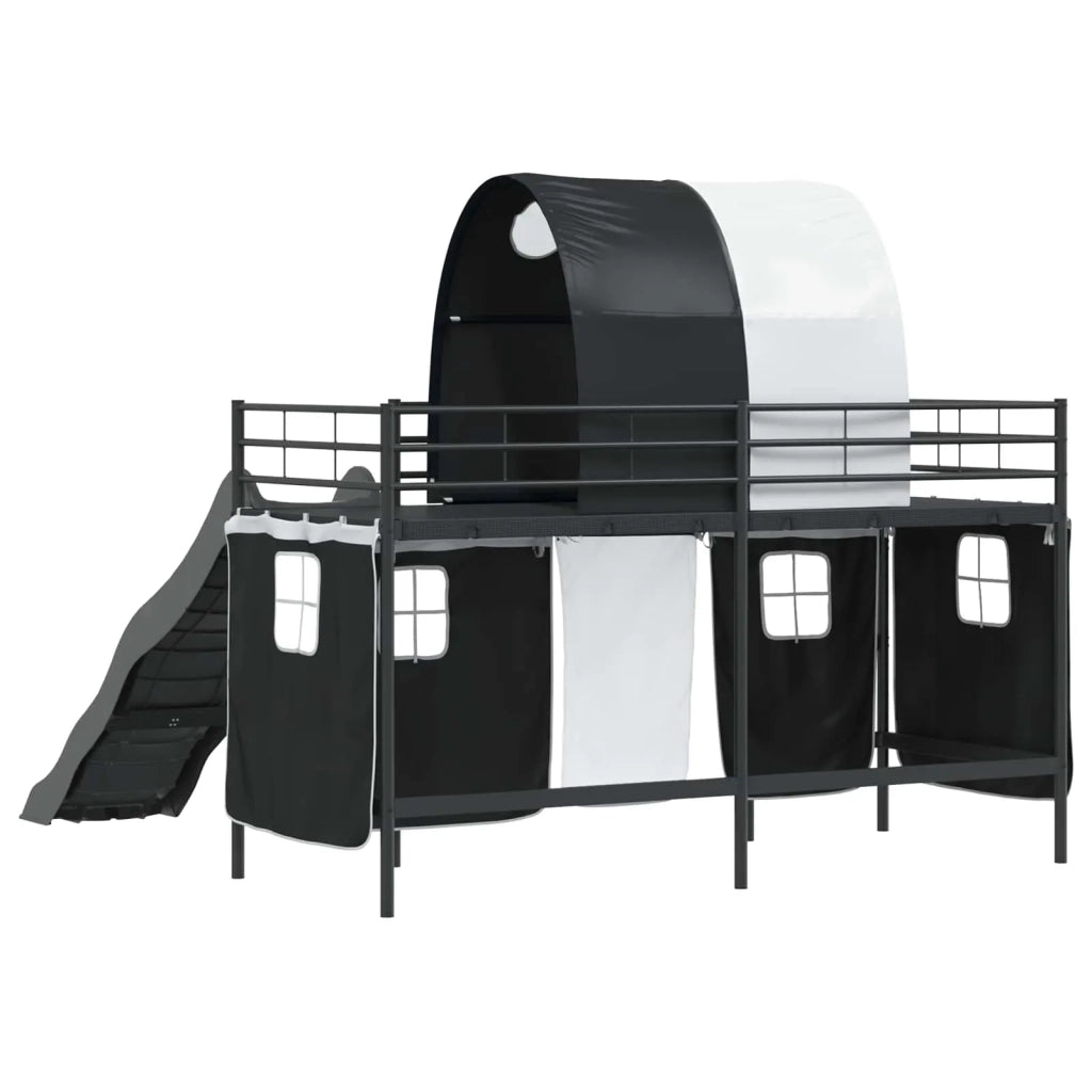 Struttura del letto loft per bambini-Giroletto per bambini Nero 75 x 190 cm Metallo 464909