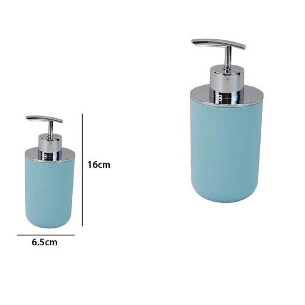 Trade Shop - Dispenser Porta Sapone Liquido Celeste Silver Per Ricambio Accessori Bagno 79886 -