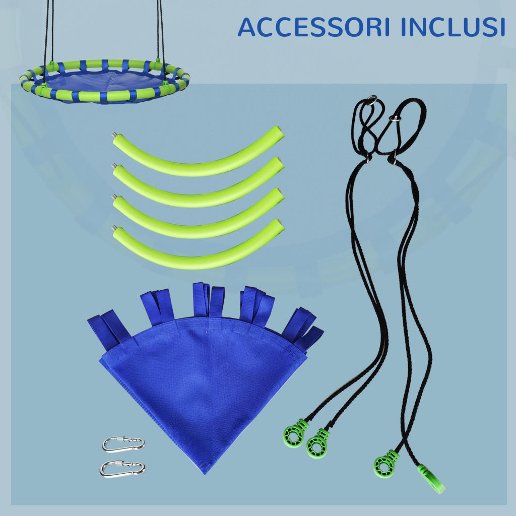 Altalena per Bambini da Giardino ¨C Minimal ¨C Blu, ?100cm