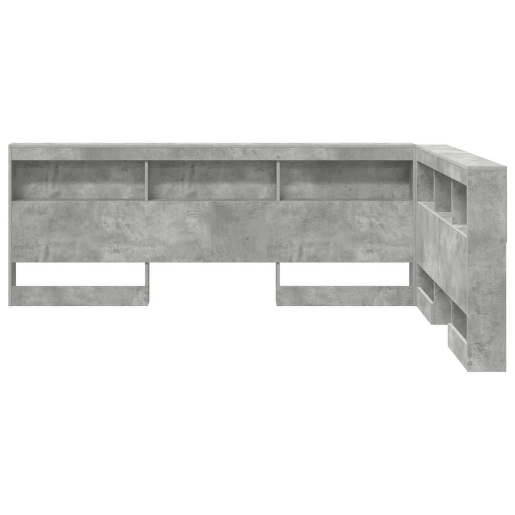 Testata contenitore Grigio cemento 160 cm Legno multistrato 3335504