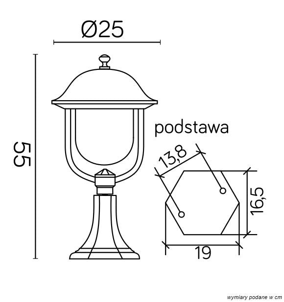 Lampada da giardino a stelo Prince 55cm E27 nera IP43