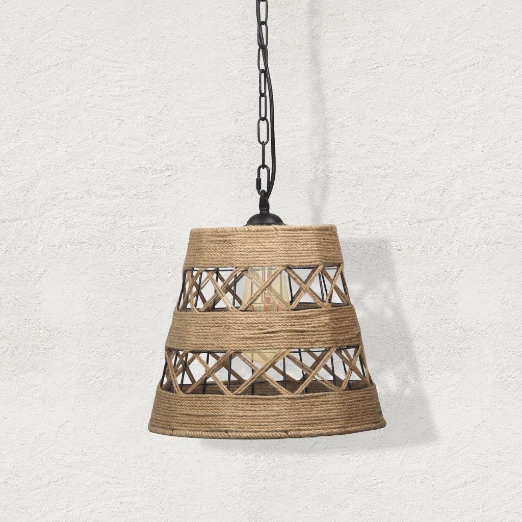 Lampada a sospensione boho ALMA E27 corda 115cm Polux