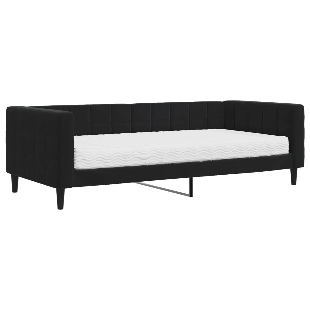 Divano letto | Sof¨¤ letto | Letto singolo con Materasso Nero 90x200 cm in Velluto
