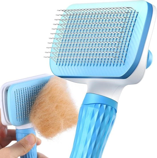 Slicker a Secco per Cani e Gatti - Rimuove Ciocche e Knotty - Blu
