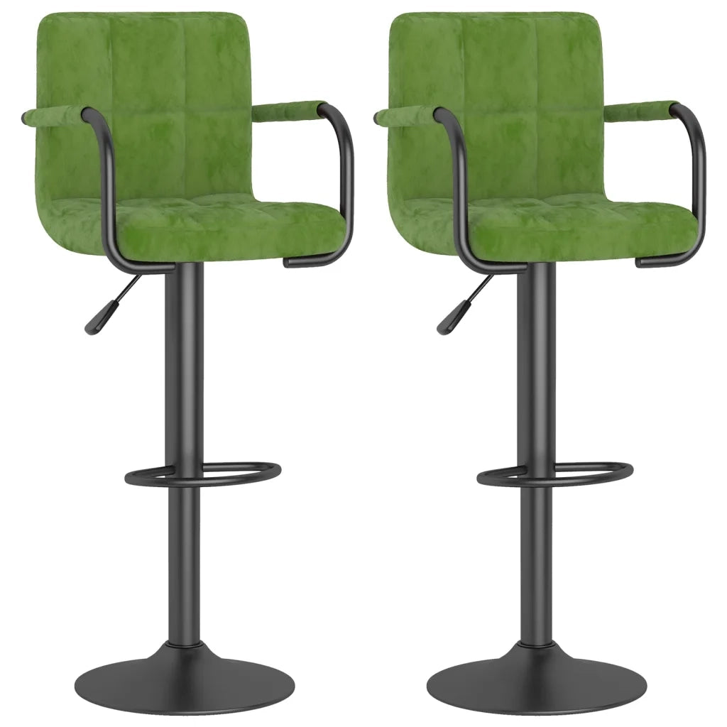 Sgabelli da Bar 2 pz Verde Chiaro in Velluto 334661