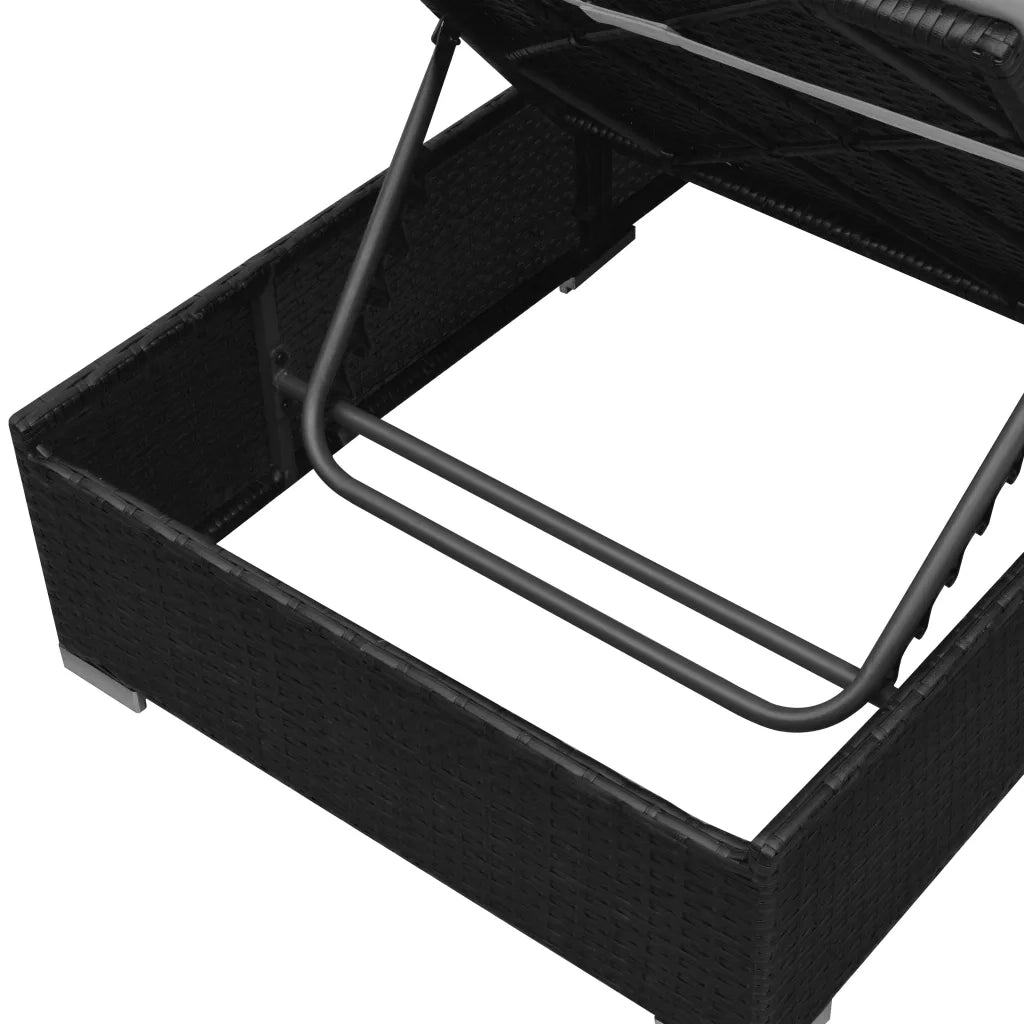 Set Divani da Giardino 3 pz | Set Salotto da Giardino con Cuscini in Polyrattan Nero
