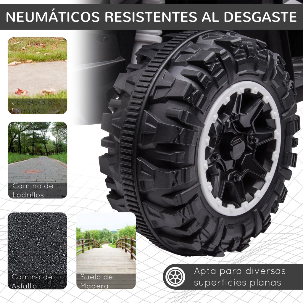 Quad Elettrico per Bambini 3-5 Anni ¨C Minimal ¨C 83x53x55.5 cm, Nero e Bianco