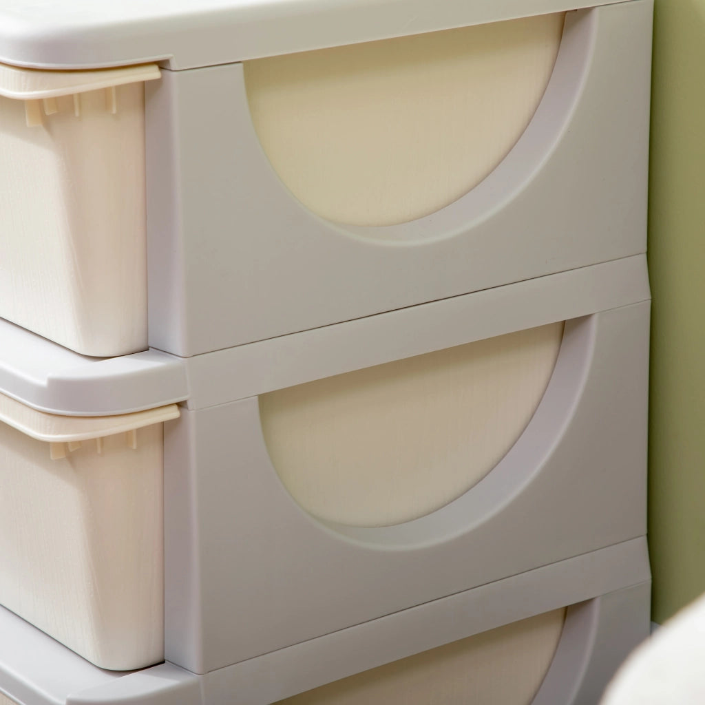 Cassettiera bambini 3 cassetti ¨C Xylo ¨C plastica beige con maniglie 37x37x56,5cm