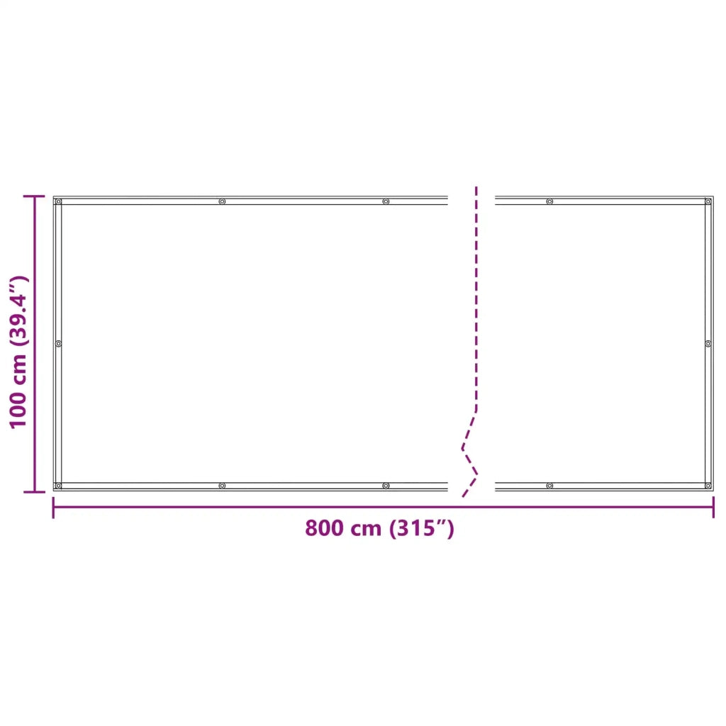 Schermo da balcone Blu e Bianco 100 x 800 cm Tessuto Oxford 42030645