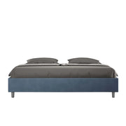 BS COM Letto con rete imbottito 180x190 microfibra blu