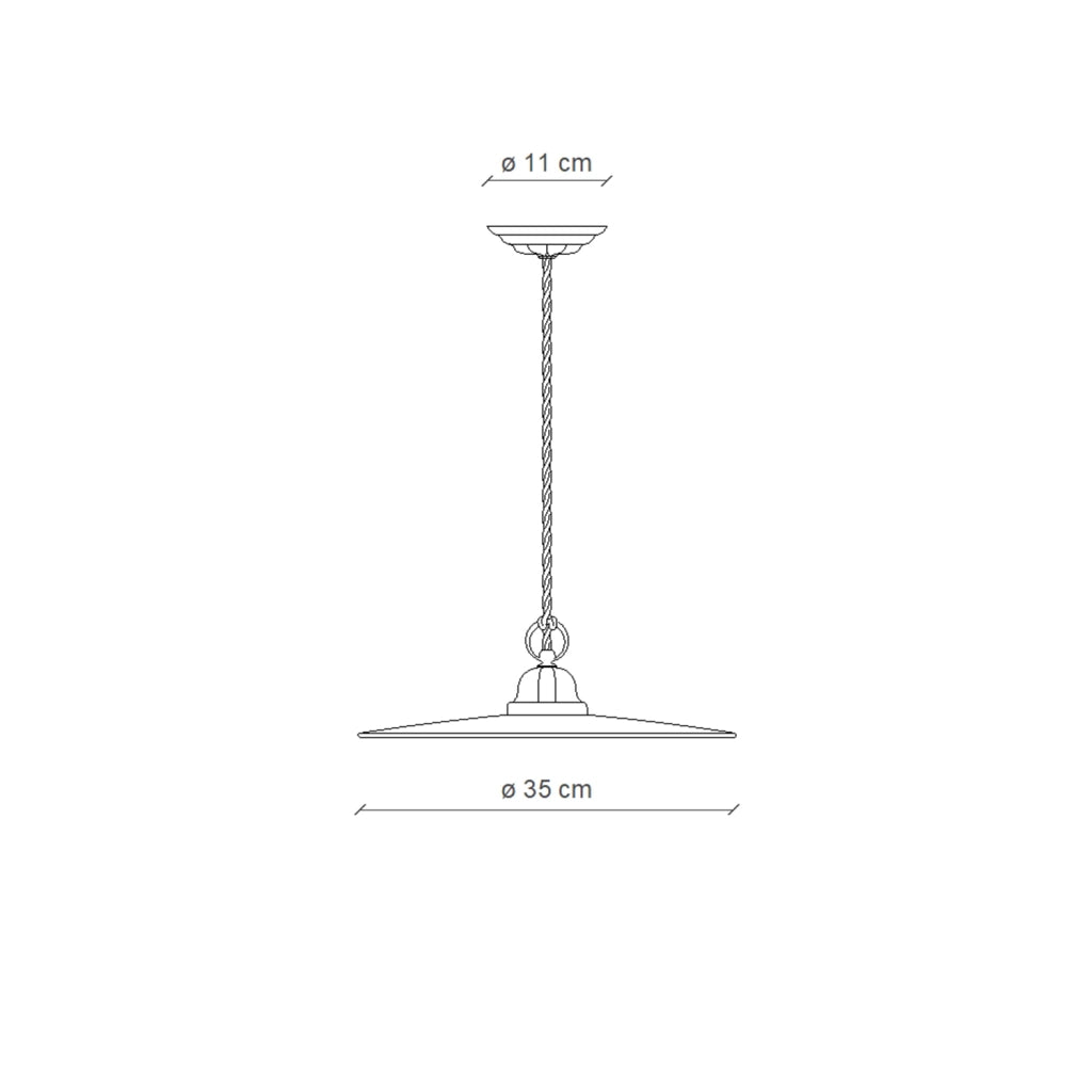 Lampadario Industrial Potenza Ferro E Ceramica Nero Diam. 35Cm 1 Luce E27
