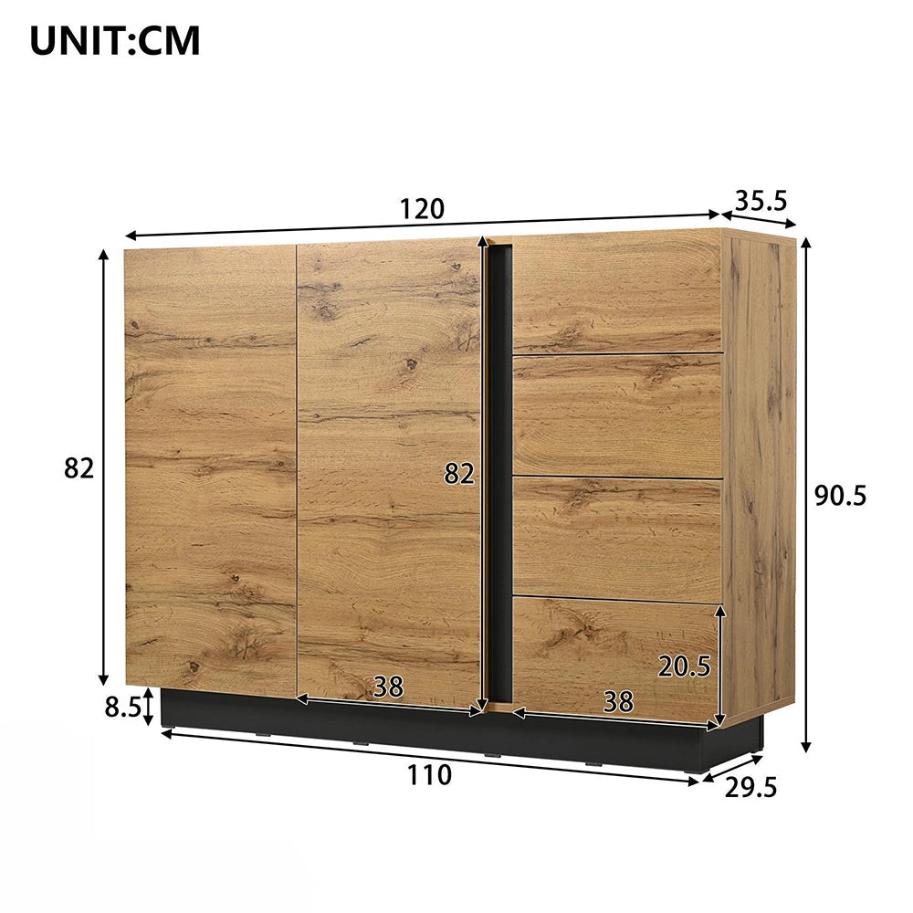 Mobile TV lussuoso - Xylo - Decorazioni dorate apertura a pressione