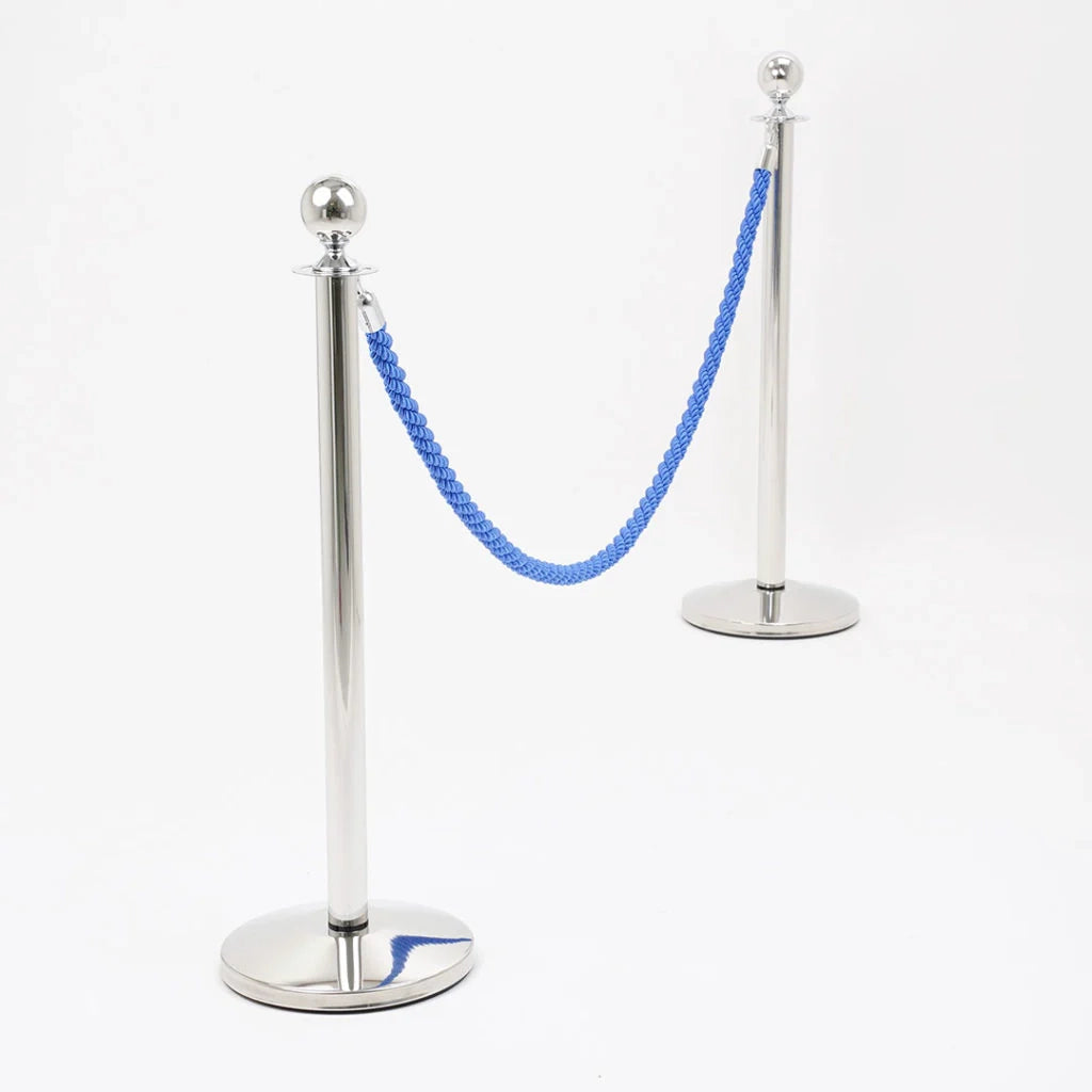 Cordone intrecciato 2mt con moschettoni silver vari colori - blu
