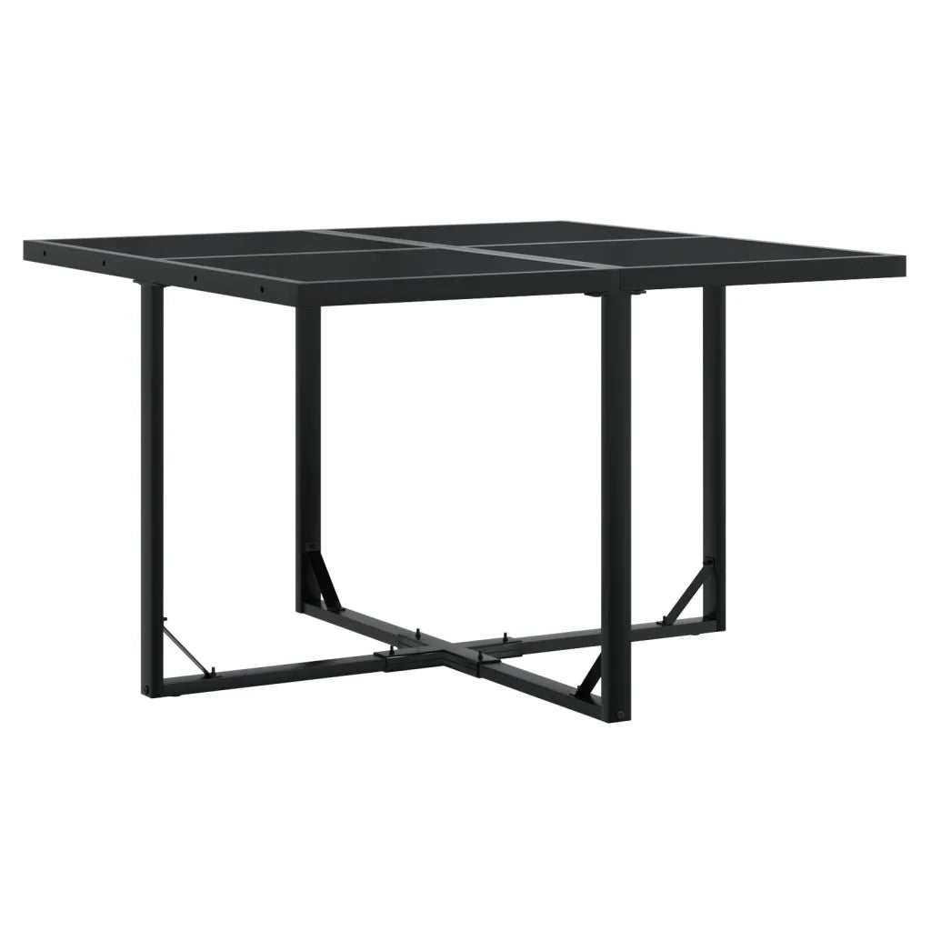 Set da Pranzo da Giardino 5 pz Nero con Cuscini in Polyrattan 3295058