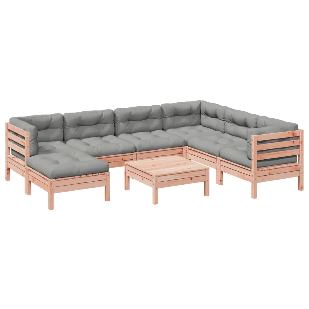 Set Divani da Giardino 8 pz con Cuscini Massello Abete Douglas