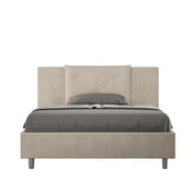 BS COM Letto una piazza e mezza contenitore imbottito 130x200 microfibra sabbia