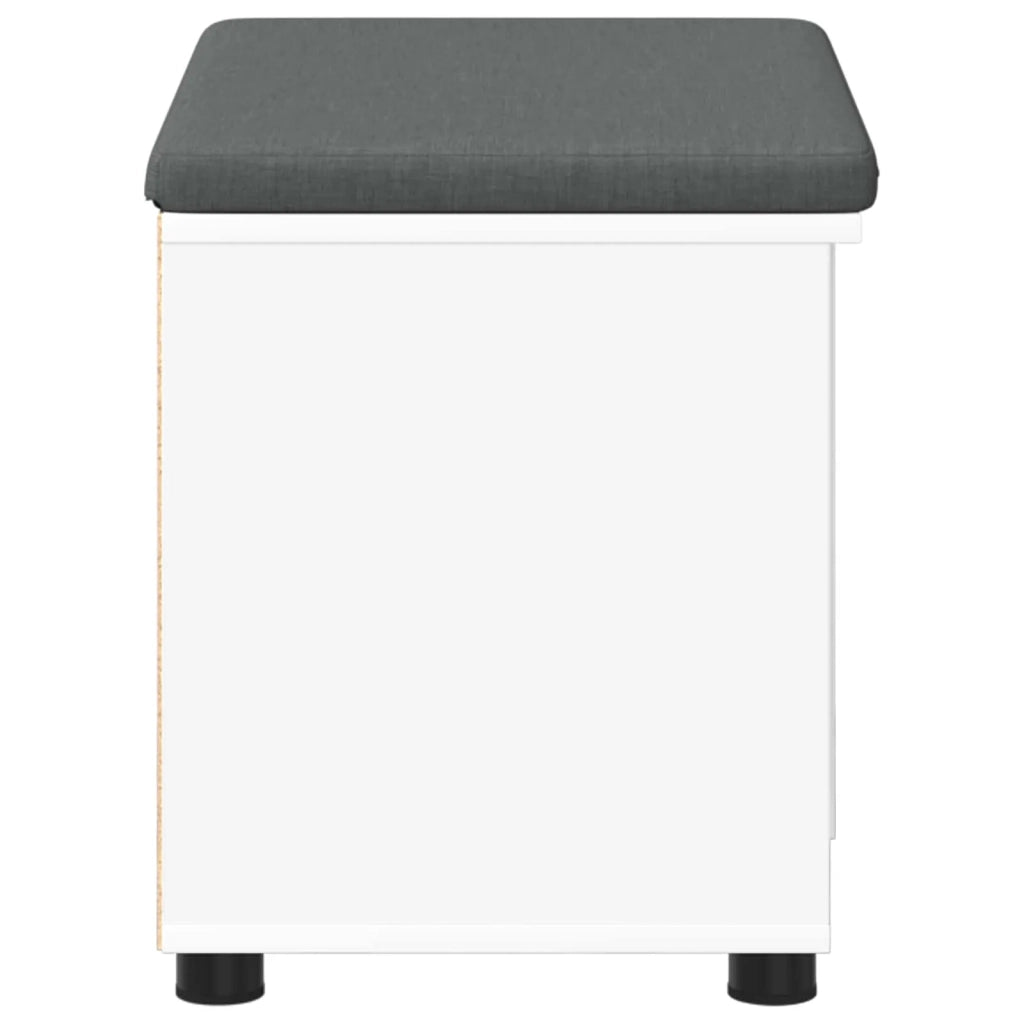 Panca per ingresso con cuscino con porta Bianco 60 x 38 x 46 cm 891496