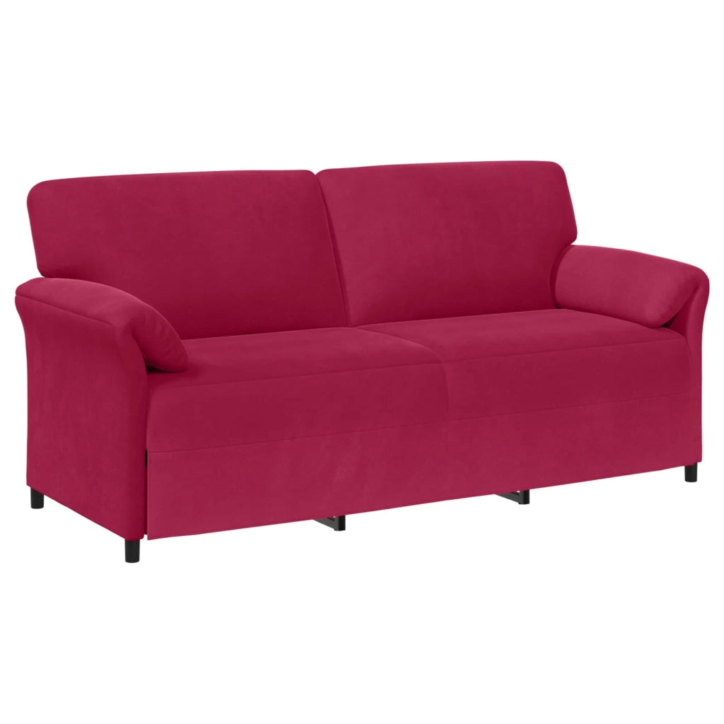 Divano 3-Persone Rosso Vino 198 x 83 x 95 cm Velluto 42033972