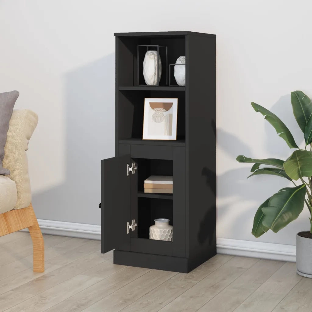 Credenza Nera 36x35,5x103,5 cm in Legno Multistrato 816321
