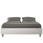 Letto matrimoniale contenitore imbottito 160x200 similpelle bianco Azelia