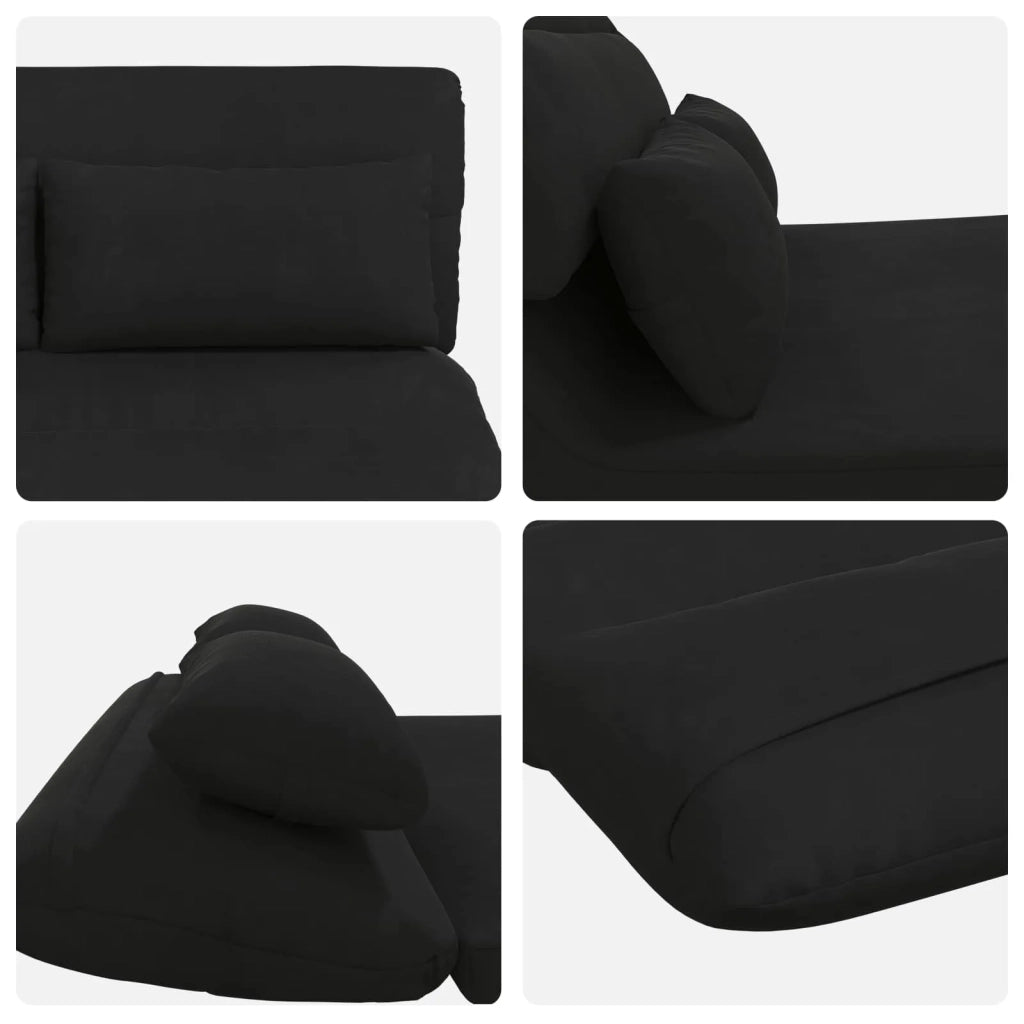 Sedia da Pavimento Nero 110 x 82 x 55 cm Velluto 42028215