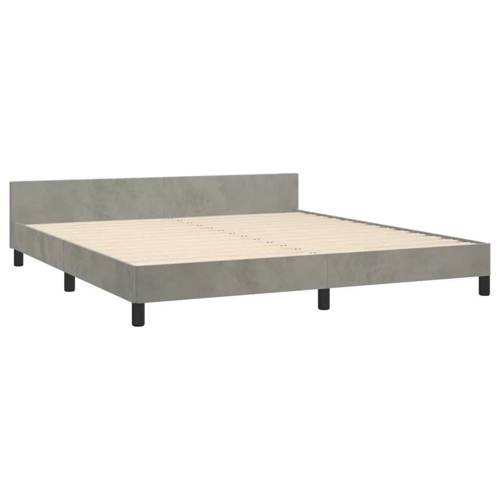 Giroletto senza Materasso Grigio Chiaro 160x200 cm Velluto