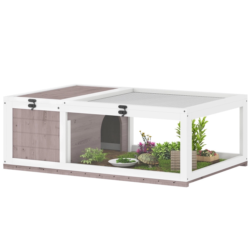 Recinto per Animali Domestici ¨C zephmum ¨C Legno Massello Marrone Chiaro 91x60.5x32 cm