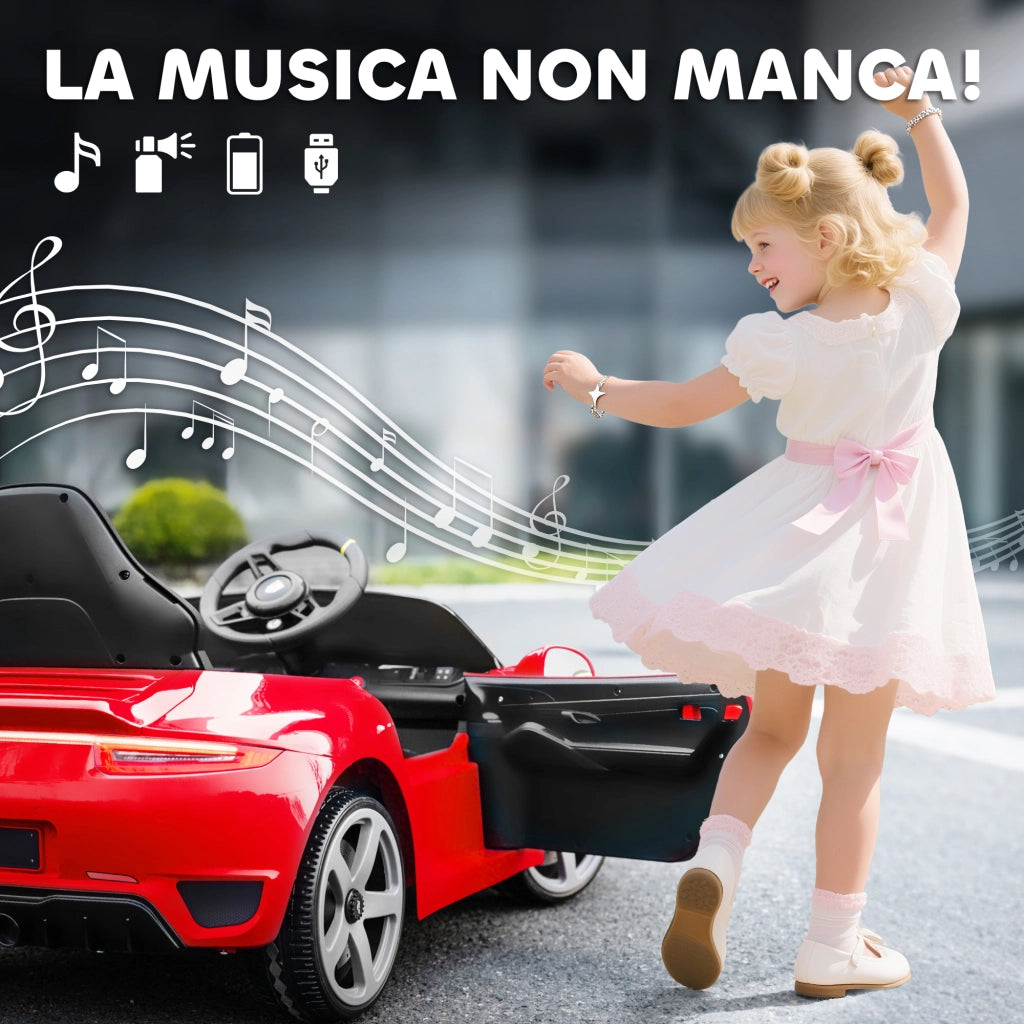 Casetta Auto Bambini 3-5 Anni ¨C zephmum ¨C Rosso, Telecomando, Sicurezza, Musica