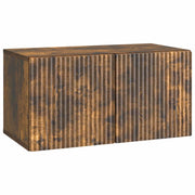 Mobile Porta TV da Muro-Credenza per TV sospesa Rovere Fumo 59,5 x 31 x 30 cm 573290
