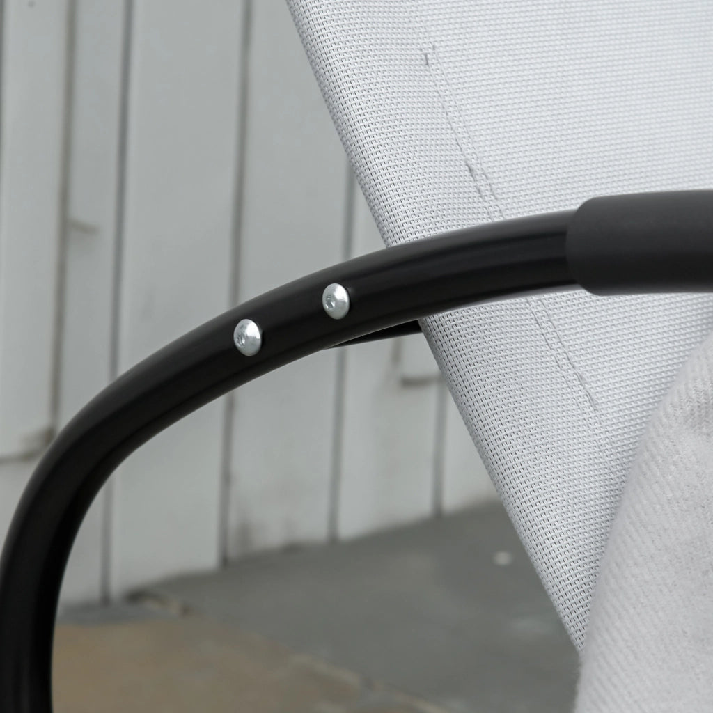 Sedia a Dondolo da Giardino Zero Gravity ¨C zephmum ¨C Grigia, Tessuto Traspirante, 105x62x88 cm