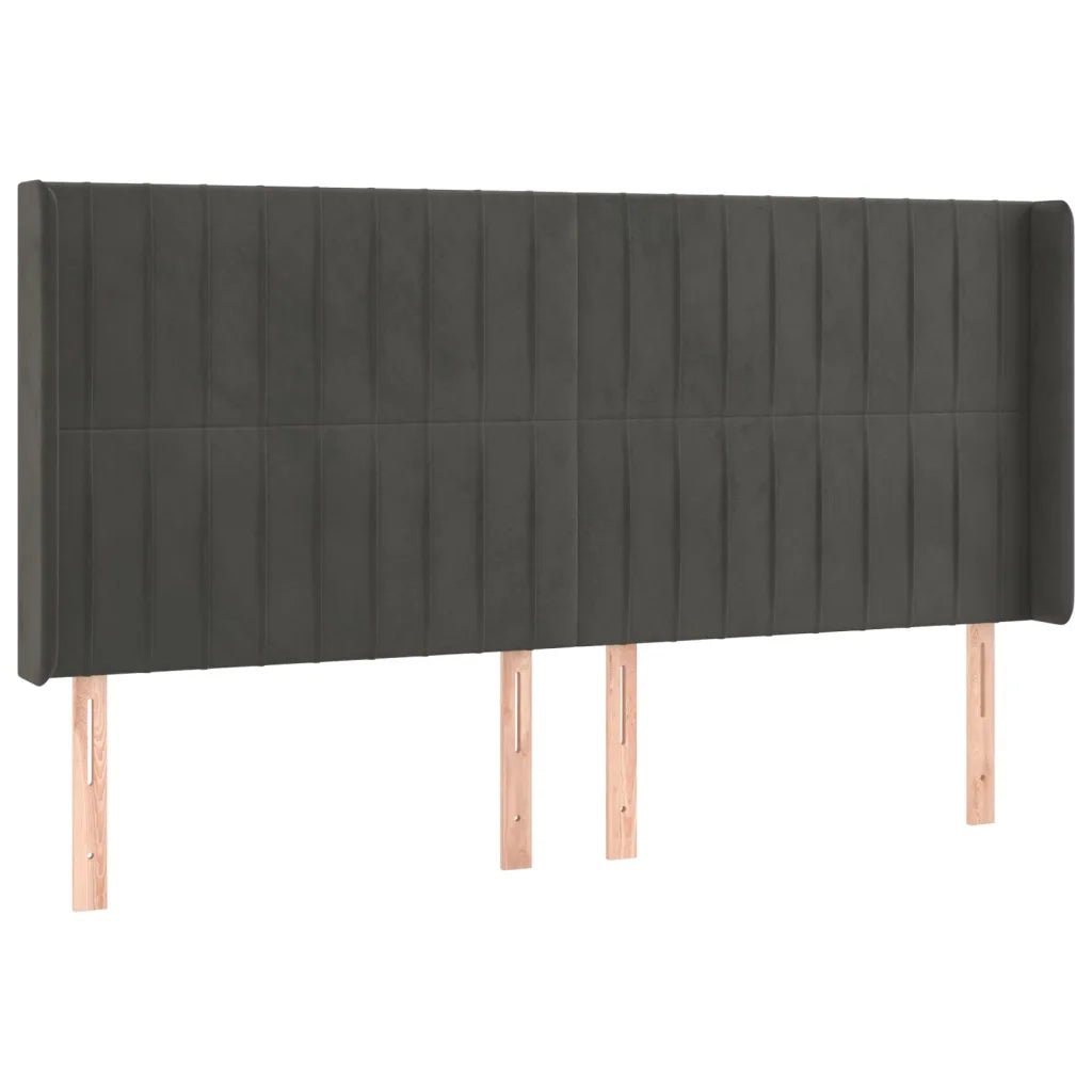 Letto a Molle con Materasso e LED Grigio Scuro 200x200 cm