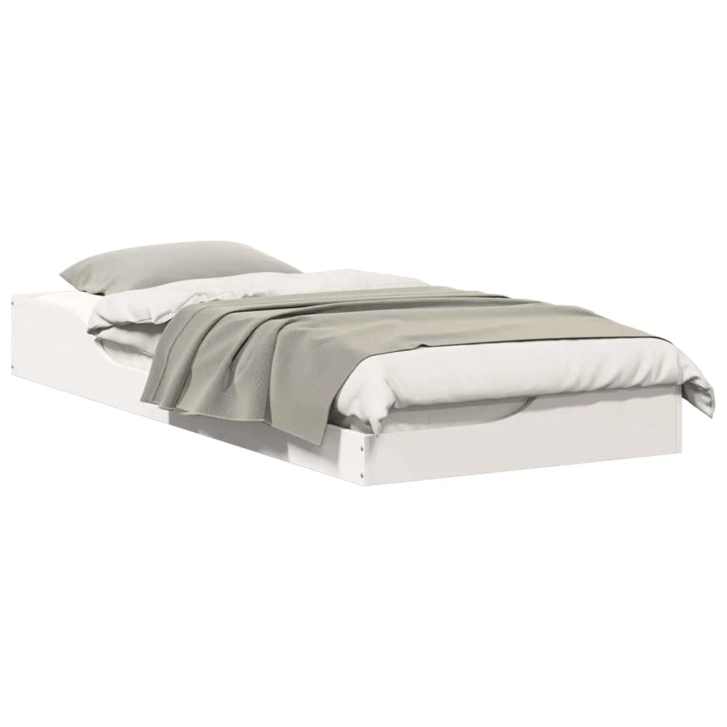 Struttura del letto Bianco 90 x 210 cm Pino massello 873404