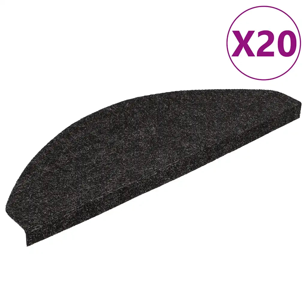 Tappetini Autoadesivi per Scale 20 pz Neri 56x17x3 cm 3365904