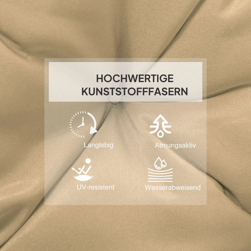 Set 2 Cuscini per Sedia ¨C Xylo ¨C Tessuto Khaki 98x50 cm con Lacci