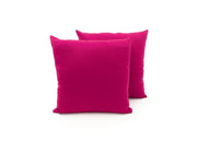 Coppia Cuscini Arredo Imbottiti Tessuto Ottoman In Tinta Unita Colore Fucsia 30 - 40x40 - Fuxia 30