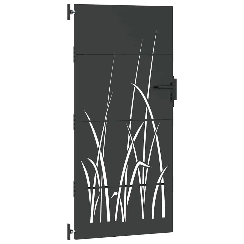 Cancello da giardino con blocco Nero 85 x 175 cm 42015867