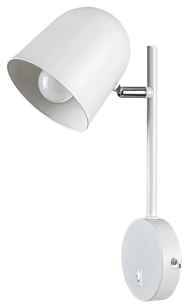 Applique Egon bianco opaco E14 con interruttore Rabalux
