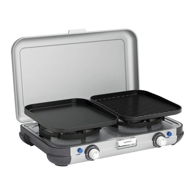 Campingaz 2176805 Camping Kitchen 2 Fornello da Campeggio Portatile a Gas 2 Bruciatori 4000 W Accensione Piezoelettrica Borsa Inclusa