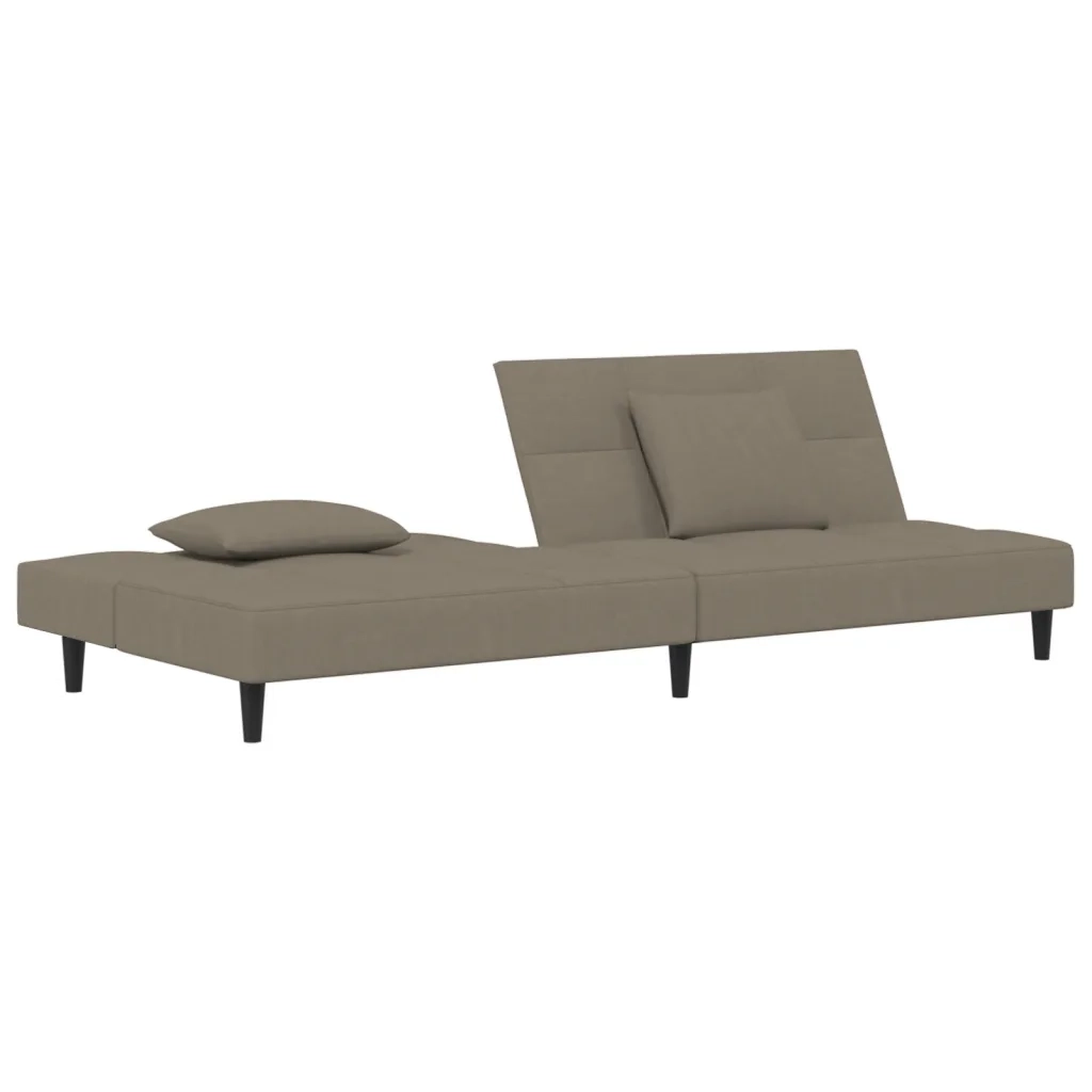 Divano letto | Sof¨¤ letto | Letto singolo a 2 Posti con 2 Cuscini Grigio Chiaro in Velluto