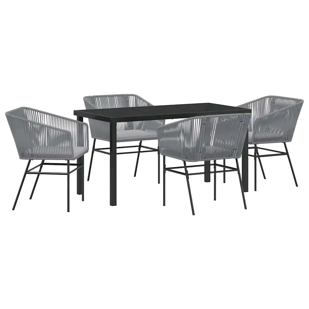 Set da Pranzo per Giardino con cuscino 5 pcs Grigio 3380934