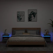 Comodini con Luci LED 2pz Grigio Sonoma 40x39x48,5 cm 836795