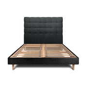 Letto 200x200 cm con testata imbottita - tessuto bouclé