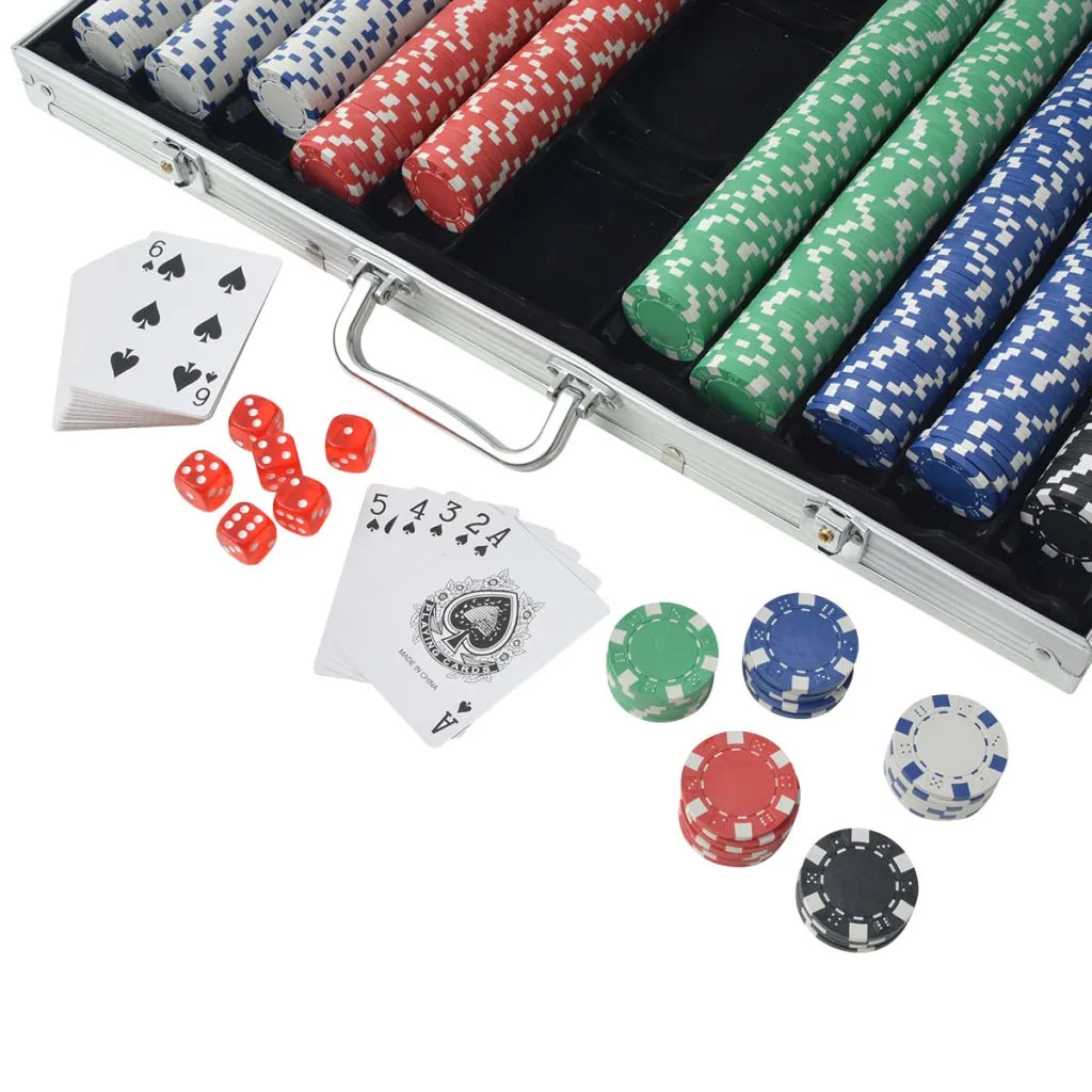 Set da Poker con 1000 Chips Alluminio CFW8370576