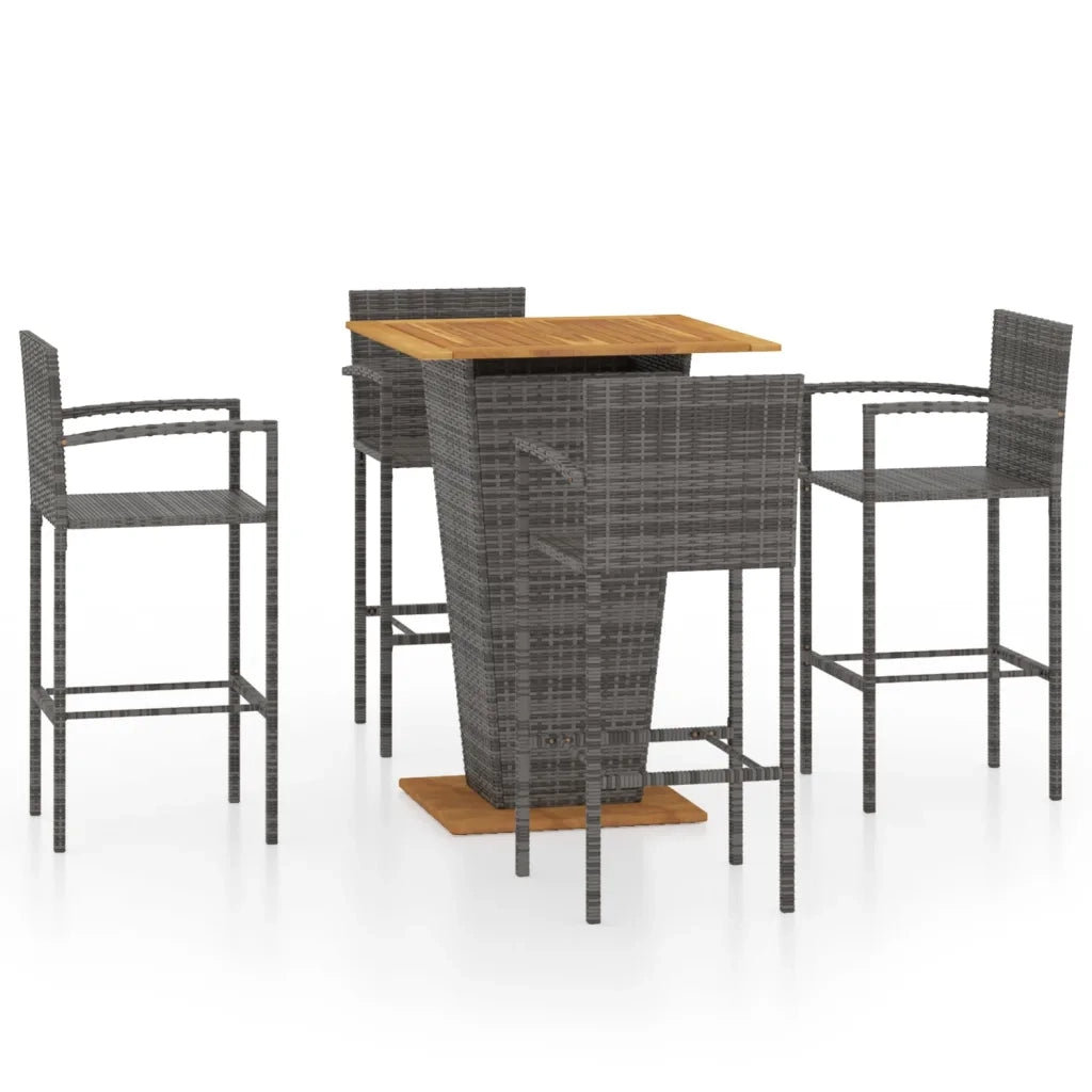 Set Bar da Giardino 5 pz Grigio 3064871