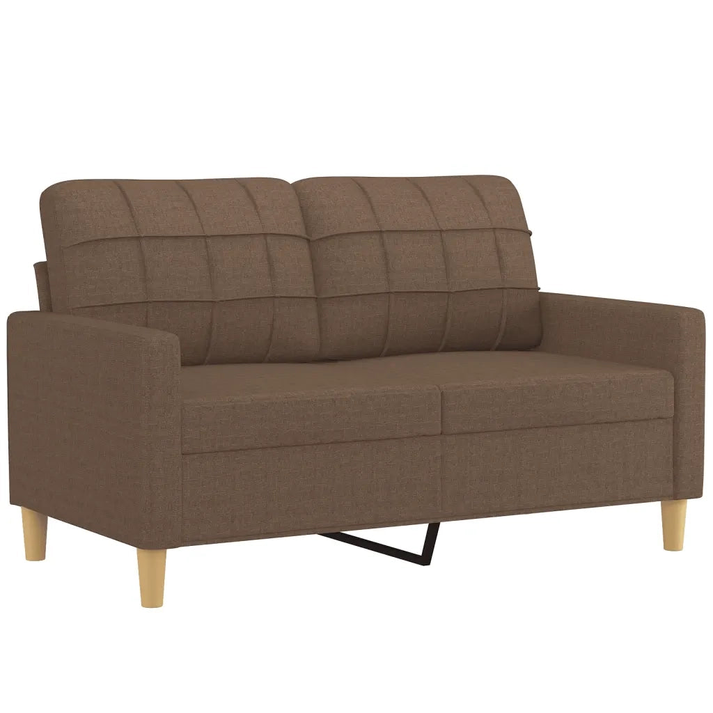 Set di Divani 2 pz con Cuscini Marrone in Tessuto 3201325